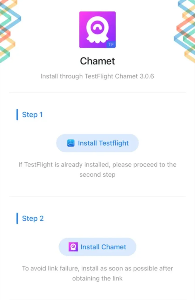 how to install chamet On IOS